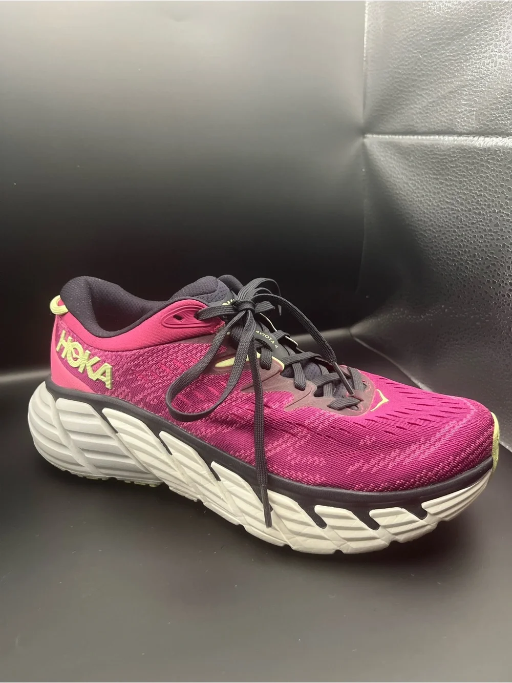Hoka Women's Magenta Running Shoe with Black Accents